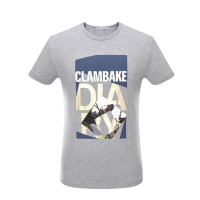 2016夏季新品男装时尚圆领撞色印花短袖T恤