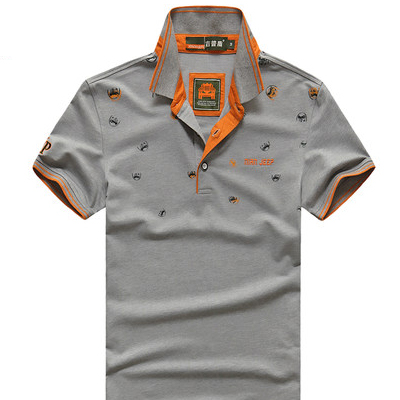 夏季t恤短袖男纯棉翻领大码宽松印花POLO衫男装潮