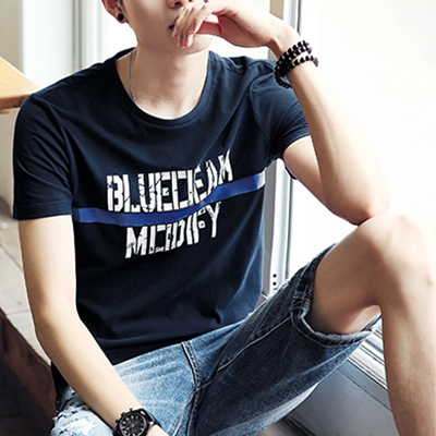 2016夏装新品纯棉T恤男装纯棉印花短袖T恤